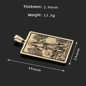 Acero inoxidable 22 cartas de <span class=keywords><strong>Tarot</strong></span> encantos astrología adivinación colgantes collares joyería regalos cumpleaños hacer accesorios a granel - Product Image 2