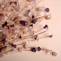 Arbre en fil de cristal fait main avec fil de cuivre enroulé à la main pour la décoration de bureau et comme cadeau de pendaison de crémaillère