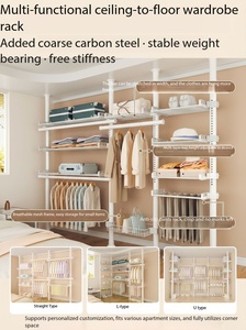 Étagères <span class=keywords><strong>de</strong></span> <span class=keywords><strong>rangement</strong></span> multi-niveaux du sol au <span class=keywords><strong>plafond</strong></span>, vente directe d'usine, étagères <span class=keywords><strong>de</strong></span> <span class=keywords><strong>rangement</strong></span> multifonctionnelles pour la chambre à coucher, pour un usage domestique - Product Image 2