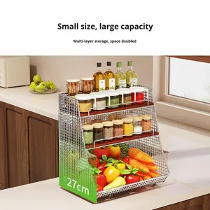 Estante para Especias <span class=keywords><strong>de</strong></span> Cocina Estilo Nórdico, Cesta <span class=keywords><strong>de</strong></span> Almacenamiento <span class=keywords><strong>de</strong></span> Frutas y Verduras <span class=keywords><strong>de</strong></span> Gran Capacidad, Estante <span class=keywords><strong>de</strong></span> Almacenamiento <span class=keywords><strong>de</strong></span> Botellas <span class=keywords><strong>de</strong></span> Especias para Esquina <span class=keywords><strong>de</strong></span> Encimera - Product Image 2