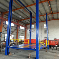 Konty SJD Élévateur de stationnement vertical hydraulique à quatre poteaux, double niveau, avec télécommande électrique et table de levage personnalisable