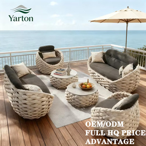 Maßgefertigte Moderne Outdoor-Möbel Wasserdichtes Wetterbeständiges Seilgeflecht Garten-Sofa-Set für Innenhof Hotel Terrasse Restaurant - Product Image 1