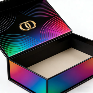 Boîte à parfum à fermeture magnétique en feuille d'or avec logo imprimé UV quadricolore et marquage à chaud pour applications cadeaux et artisanat - Product Image 4