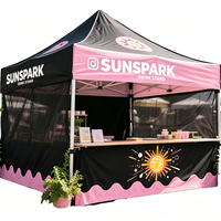 Tente de stand d'exposition personnalisée avec impression couleur, logo sur mesure, 10x10, structure en aluminium, robuste, imperméable, pour exposition