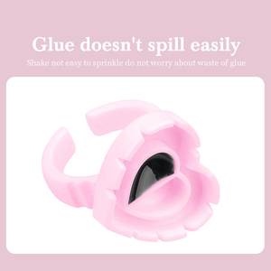 Hình Trái Tim Nhựa Lông Mi Keo Vòng Màu Hồng Lash Mở Rộng Hoa Cốc Chủ Dùng Một Lần Keo Vòng 100Pcs 12 Màu Sắc Keo Nhẫn - Product Image 4