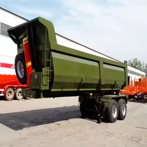 Semi-remorque à benne basculante arrière en acier en forme de U à 3/4 essieux, 60 tonnes, pour sable/gravier/asphalte - Product Image 2