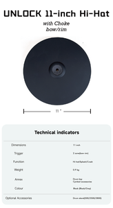 UNLOCK <span class=keywords><strong>Pro</strong></span> 11 Pad électronique professionnel pour cymbales |   Double zone <span class=keywords><strong>Splash</strong></span>/Crash/Hi-Hat |   USB/MIDI |   Roland//Alesis |   Accessoires de batterie - Product Image 2