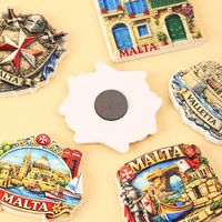 Imán de Resina para Refrigerador con Diseño Moderno Personalizado al por Mayor, Recuerdo Turístico de Malta en 3D de Tamaño Mediano para Aniversario
