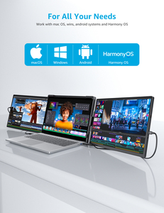 Monitor extensor de pantalla de portátil, 1200P, monitor triple de tipo C, para ordenador portátil, con pantalla IPS Full HD, de 3 a p - Product Image 5