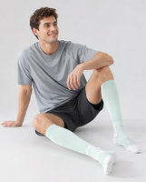 Chaussettes de compression sportives personnalisées avec logo, en nylon et élasthanne, pour la course à pied, la cyclisme, manchon de mollet, hauteur genou