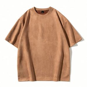 Wholesale 2024 Summer Suede Fabric New Fashion Stylish Style O-neck Popular Solid Color Casual Men's T-shirts - Product Image 6