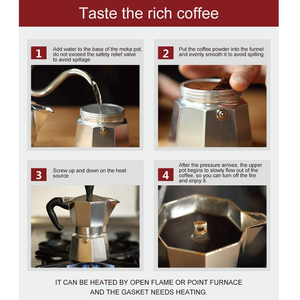 <span class=keywords><strong>Cafetière</strong></span> <span class=keywords><strong>italienne</strong></span> classique de haute qualité en aluminium avec valve à pression, compatible avec les plaques de cuisson et l'<span class=keywords><strong>induction</strong></span>, <span class=keywords><strong>cafetière</strong></span> à expresso, Moka Pot - Product Image 5