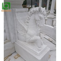 Sculpture décorative extérieure populaire de fontaine d'eau de marbre avec la statue de cheval