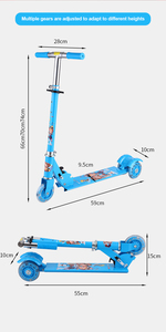 Trottinette pliable de haute qualité à hauteur réglable pour enfants de 6 à 8 ans, en alliage magnésium-aluminium, avec guidon directionnel et deux roues en PU - Product Image 2