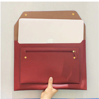 Housse d'ordinateur portable de luxe en cuir végétalien personnalisée de 13 pouces – Sacoche décontractée et durable pour conférences et documents de bureau