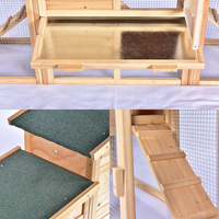 Casa/Jaula Moderna Cuadrada de Madera para Mascotas OEM con Cierre Push-Up, Impermeable, Ecológica, Reciclable, Transportín Exterior para Conejos