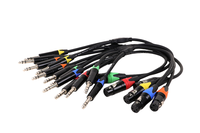 Câble de microphone OEM AUC002 XLR mâle-femelle, prise jack 3,5 mm vers 2 connecteurs RCA, cuivre sans oxygène, gaine en PVC, blindage tressé