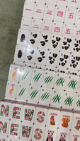 Jeu de tuiles de mahjong américain de luxe, motif animaux (Panda, Flamant rose, Léopard), 160 pièces en acrylique gravées, avec tapis, cadeau pour la décoration intérieure