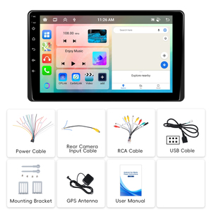 Podofo <span class=keywords><strong>Android</strong></span> <span class=keywords><strong>1</strong></span> Din Car Audio 4 + 64GB Autoradio Détachable 9 pouces Écran IPS Réglable Single Din CarPlay/AI Voice/DAB +/BT/GPS - Product Image 6