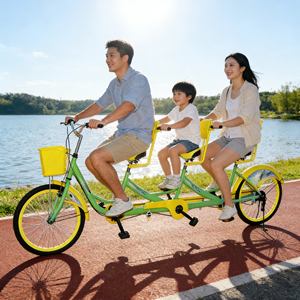 Bicicletta Tandem a Quattro Ruote Premium, Stabile, Comoda, Antiscivolo e Resistente per Gite Turistiche in Zone Sceniche Costiere - Product Image 1