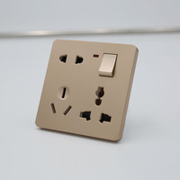 BENDI C45 Panneau PC ignifuge, interrupteur 1 poste, multiprise murale universelle 8 trous, IP22 10A 220V, 4 couleurs au choix, usage domestique