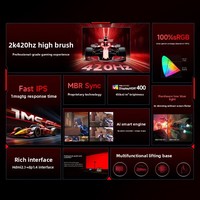 Aoc Q27g4k 27 pouces 2k 420hz moniteur de jeu rapide Ips rapide Lcd Hdr10 ordinateur 0.5ms écran d'affichage de jeu de bureau
