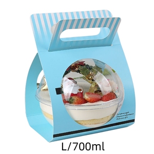 Vente en gros 700ml en <span class=keywords><strong>plastique</strong></span> <span class=keywords><strong>transparent</strong></span> Portable salade <span class=keywords><strong>boule</strong></span> de fruits bol clair mousse <span class=keywords><strong>boule</strong></span> boulangerie cadeau Dessert gâteau boîte d'emballage - Product Image 4