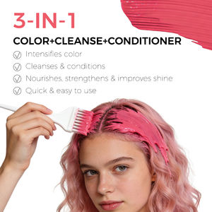 Rosa Semi-Permanente Haarfarbe Conditioner, Rohstoff & Formel, Farb-Conditioner Aufbauende Haarmaske für Alle Haartypen - Product Image 2