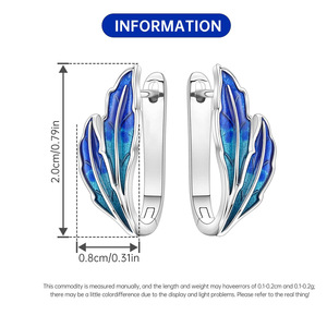 ต่างหูขนนกสีน้ำเงินเป็นของขวัญที่สมบูรณ์แบบสำหรับเด็กผู้หญิง และเป็นตัวเลือกที่เหมาะสำหรับของขวัญวันครบรอบหรือวันเกิด - Product Image 2