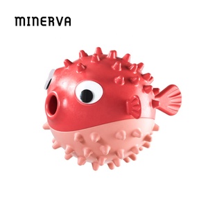 Minerva toptan gıcırtılı Blowfish Pet sızdıran gıda köpek oyuncak topu taşlama diş temizleme topu bulmaca interaktif eğitim köpek oyuncaklar - Product Image 1