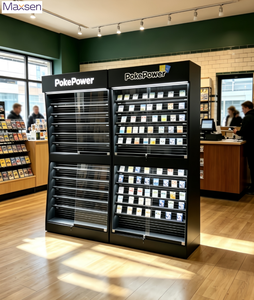 Vitrine d'exposition <span class=keywords><strong>BELLEP</strong></span> verrouillable en aluminium avec éclairage LED sur pied pour cartes de sport et Pokémon gradées - Product Image 3