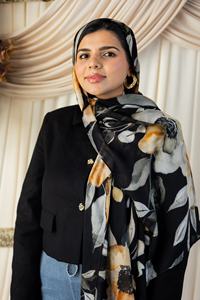 Noir Bloom Vente en gros Noix de cajou impression modale Jacquard cachemire Offre Spéciale mode musulman Hijab pour femmes laine avec glands écharpes - Product Image 4