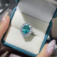 Labor-gezüchtetes Paraiba-Turmalin-Schmuckset, rhodiniert, anlaufgeschützt, aus 925er Sterlingsilber für Damen-Partykleidung