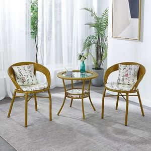 Juego de sillas de mesa de ratán pequeñas <span class=keywords><strong>para</strong></span> balcón, ocio, <span class=keywords><strong>muebles</strong></span> de exterior <span class=keywords><strong>para</strong></span> Villa, patio, mesas de té <span class=keywords><strong>para</strong></span> el hogar de ratán, sillas - Product Image 4