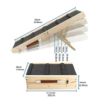 Stilvolle Rechteckige Haustierrampe mit Holzleiter Sicheres Einstiegdesign für Kleine Hunderassen zur Innenraumdekoration