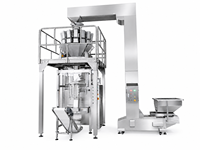 Automatische 620DT doos- en zakfoliemachine voor kleding, voedsel, snacks, noten, koffie, zakken met gusset, plastic, digitaal PLC touchscreen
