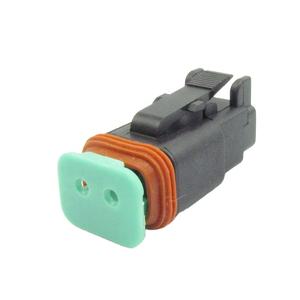 Разъем автомобильный DT06-2S, корпус (гнездо), 2 контакта, черный, герметичный - Product Image 1