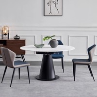 Ensemble table et chaises multifonctionnelles modernes en dalle de roche, extensible, pliable, durable, imperméable, pour villa, maison, hôtel