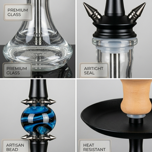 Narguile de estilo punk con vástago puntiagudo, cuentas de resina en espiral, logotipo personalizado, directo de fábrica, para salón de fumadores - Product Image 4