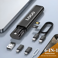 Boîte de rangement multifonctionnelle USB Type C PD 60W, boîte de rangement pour câble de données, adaptateur de charge rapide, boîte de rangement pour carte, boîte de voyage