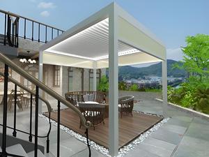 Gazebo Plegable de Aluminio con Techo de Láminas, Pérgola Personalizada para Exteriores, Pabellón Reversible con Techo Rígido, Gazebo de Aluminio - Product Image 5