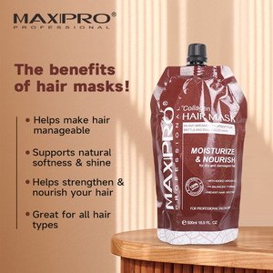<span class=keywords><strong>Mascarilla</strong></span> Capilar de Aceite de Argán y Colágeno Orgánico Natural Maxipro OEM al por Mayor, Esencia Reparadora Profunda Profesional <span class=keywords><strong>para</strong></span> Cabello Dañado - Product Image 4