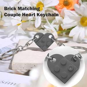 Juego de Llaveros de Ladrillo, Llaveros de Mejores Amigos para Parejas, Llaveros en Forma de Corazón para el Día de San Valentín, Cumpleaños, para Él y Ella - Product Image 5