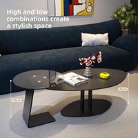 Table basse en dalle de pierre d'ardoise de forme irrégulière, style moderne minimaliste, pour petit appartement, salon, mobilier d'intérieur, artistique, haut de gamme