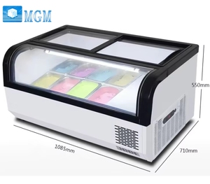 Vitrine réfrigérée commerciale pour crème glacée et <span class=keywords><strong>yaourt</strong></span>, congélation rapide pour gâteaux et yaourts, réfrigérateur commercial à découpe épaisse - Product Image 1