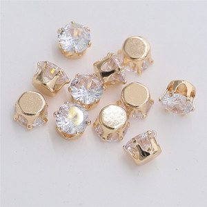 <b>Crystal</b> <b>Stud</b> <b>Earrings</b> Claw Setting Zircon Crown Shape DIY Jewelry Accessories Unisex Everyday Wear Gold Silver White - Product Image 3