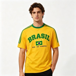 <span class=keywords><strong>Camiseta</strong></span> Deportiva Casual a Rayas Clásica y Cómoda con Estampado de la Bandera de la Selección Nacional de Fútbol de <span class=keywords><strong>Brasil</strong></span>, Río de Janeiro, para Hombre - Product Image 5