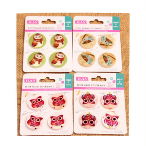 Bottone Decorativo in Madreperla Ilan 30mm con Design a Gufo per Forniture Artigianali - Product Image 1