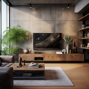Personalizado AI 3D Rendering Diseño creativo Sala de estar TV Pared Gabinete bajo Muebles para el hogar Almacenamiento Gabinete de madera Productos - Product Image 5