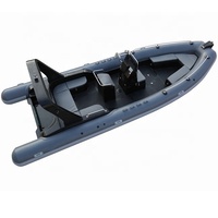 Bateau pneumatique de luxe en fibre de verre HAOHAI RIB760 certifié CE, 7,6 m, avec moteur hors-bord, capacité maximale de 13 personnes, 7 compartiments.